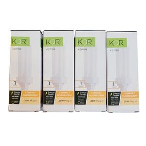 KOR K20788 Compact Fluorescent Bulb 26W Plug in 100 Watt‎ Equivalent 4 Pack